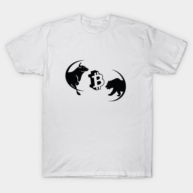 Bull Market vs Bear Market Bitcoin T-Shirt by Tugabits